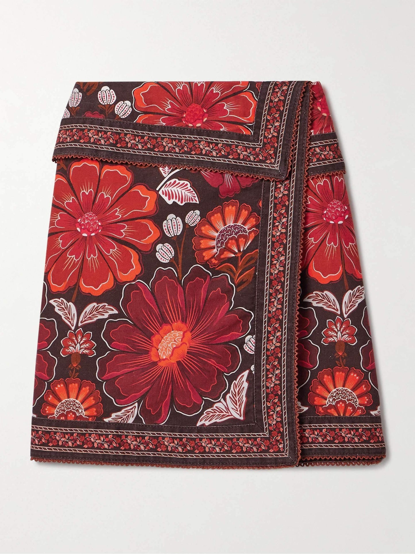 Retro bloemenprint onregelmatige rok