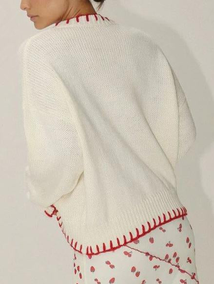 Strik Jacquard Losse Pullover Trui